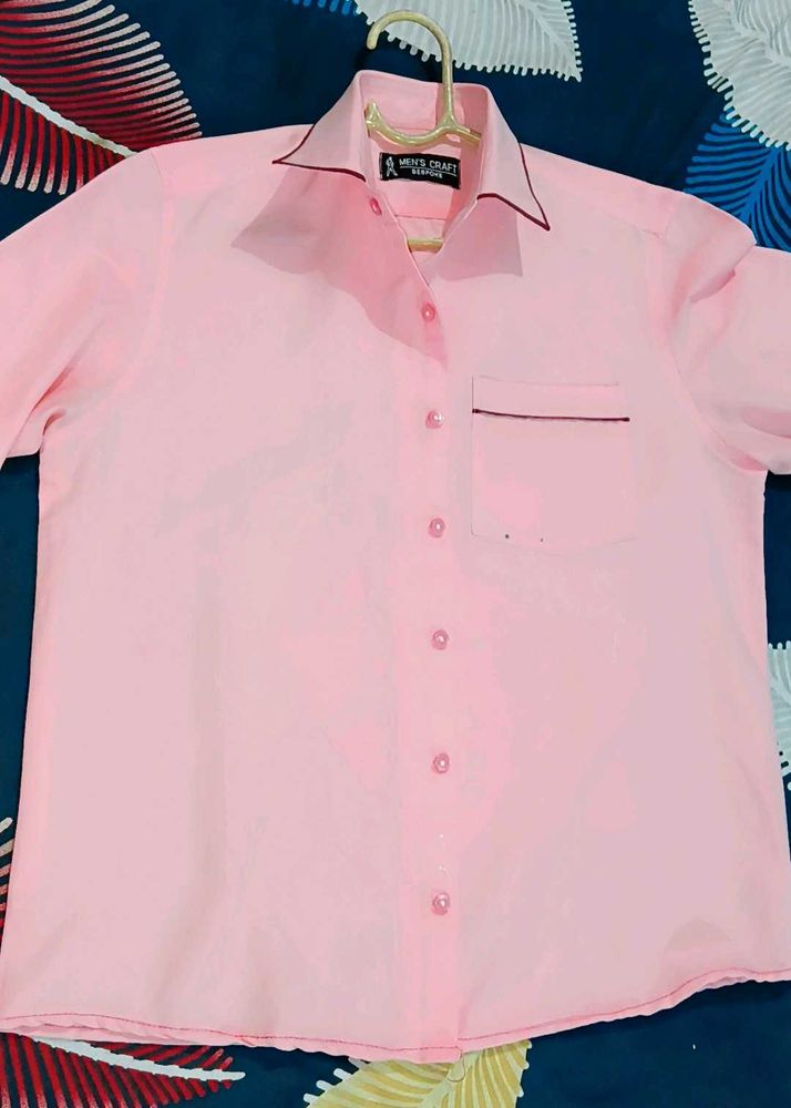 (men's craft)Baby Pink Shirt For Men