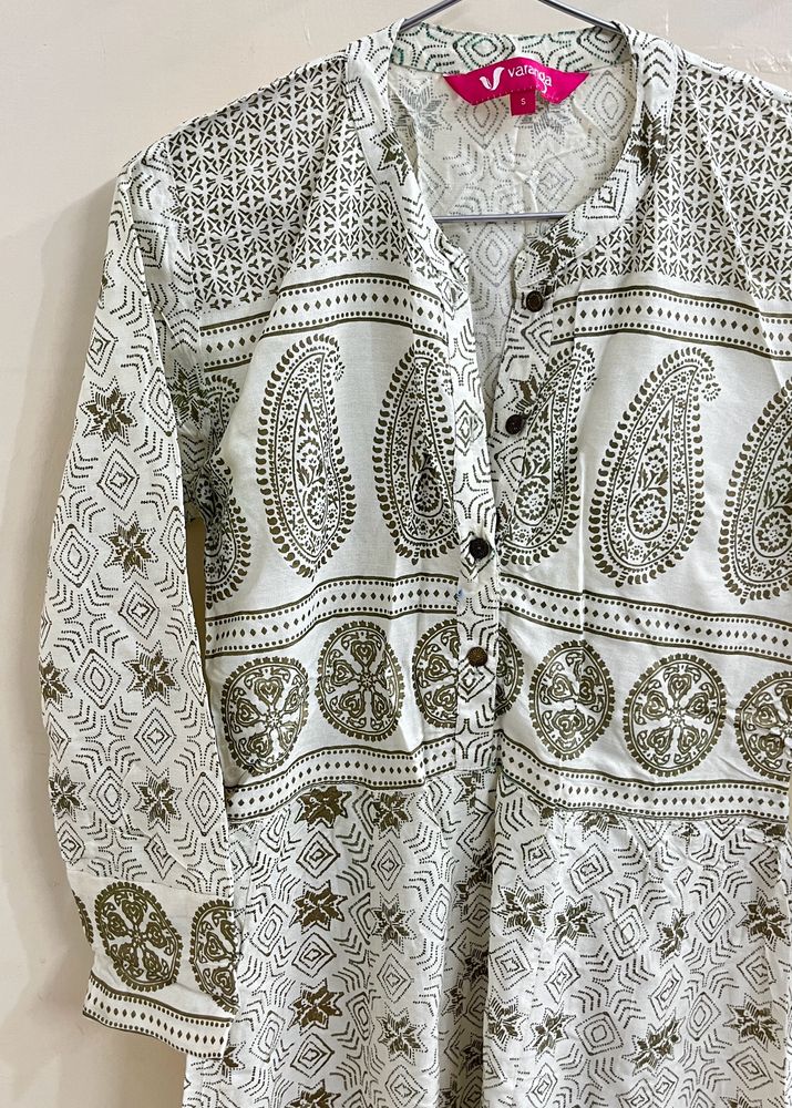 White Printed Kurti