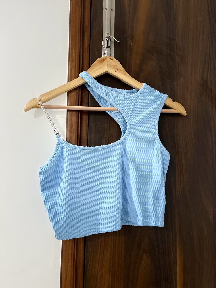 Blue Pearl Strap Top