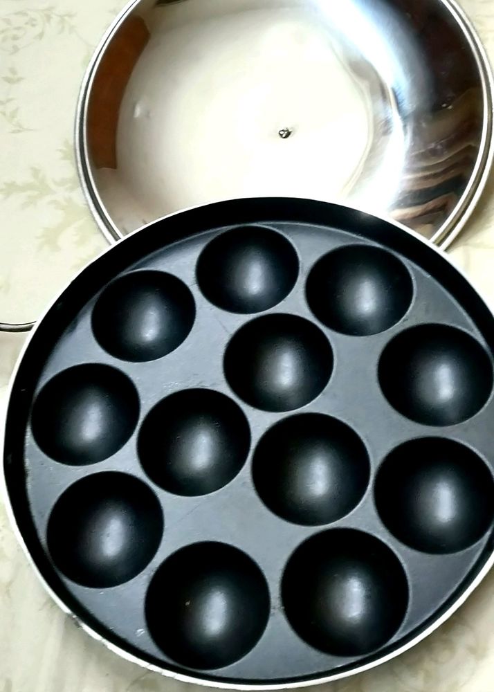 🍪TOSAA 12 CAVITY APPAM PATRA SIDE HANDLE WITH LID