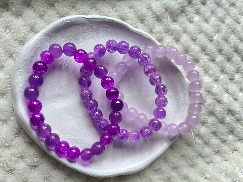 Purple Dramatic Family Stack Bracelet