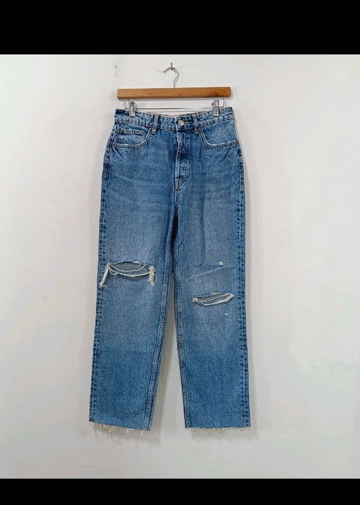 ZARA Blue Distressed Jeans