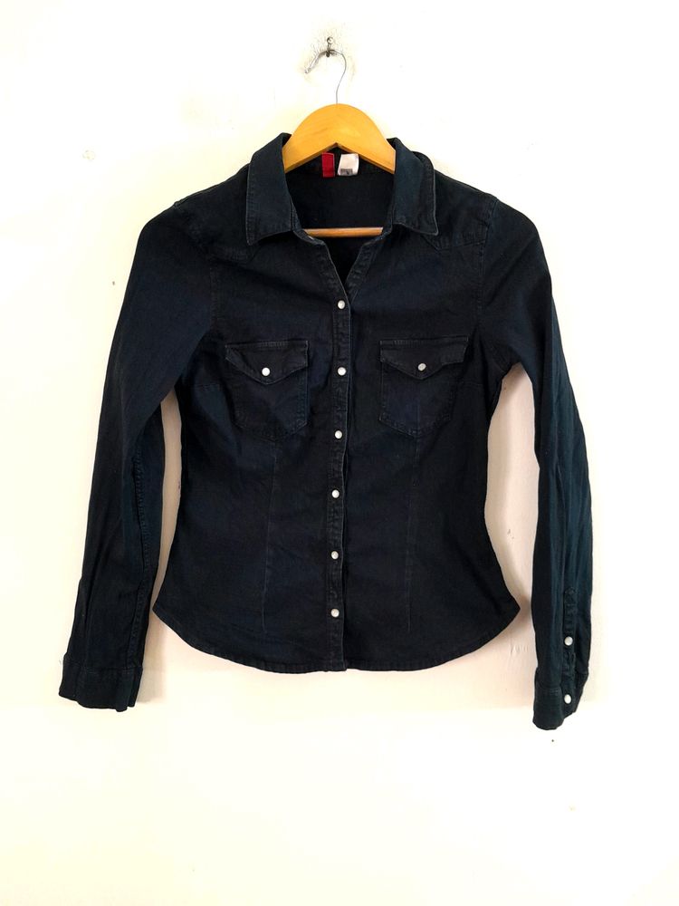 H&M Navy Casual Shirt (Women's)