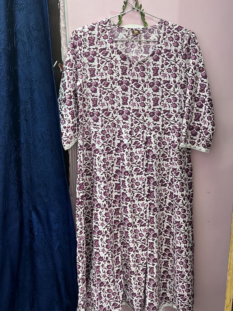 Lavender And White Colour Kurta