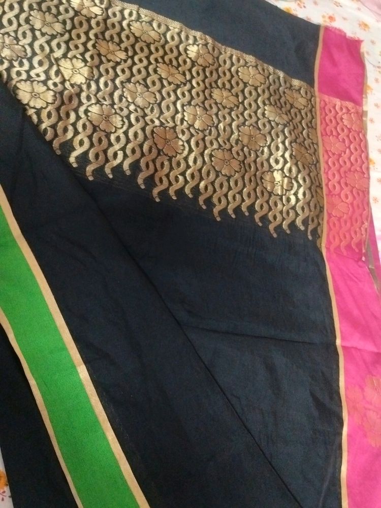 Black Zari Work Comfortable Cotton Saree