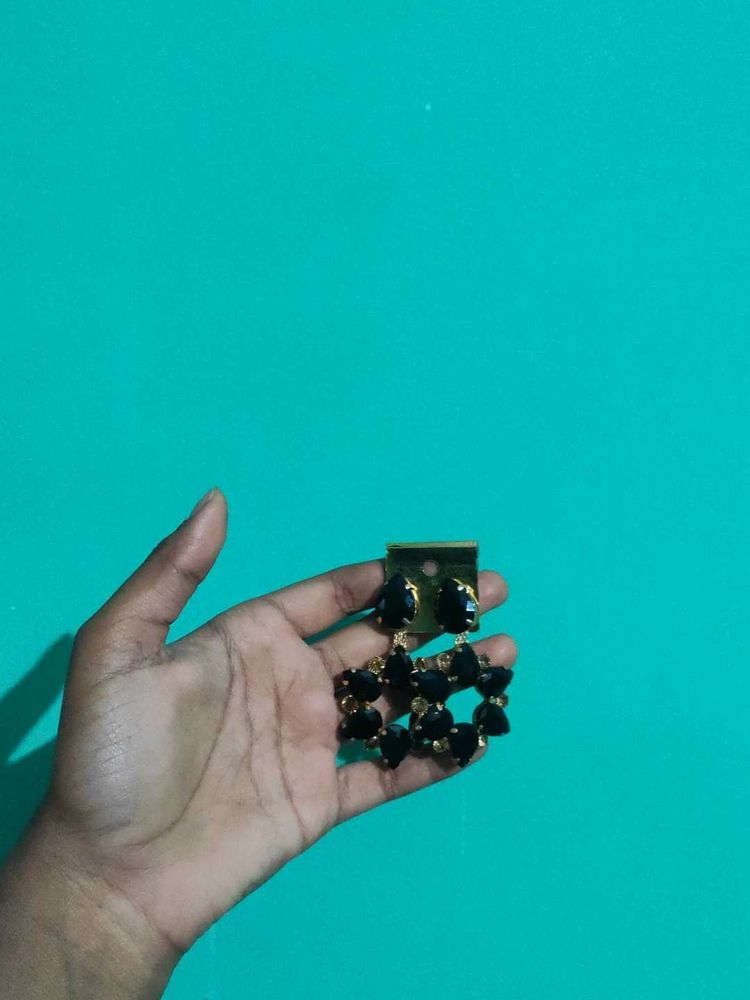 New Black Stone Earrings