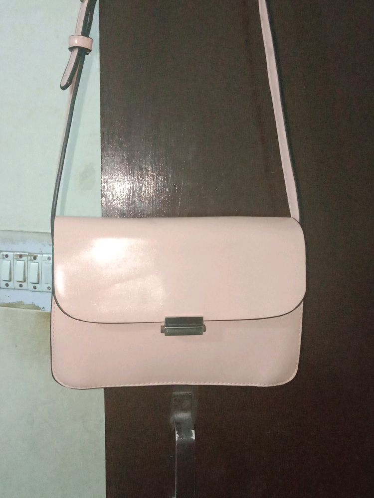 Pink Leather Sling bag