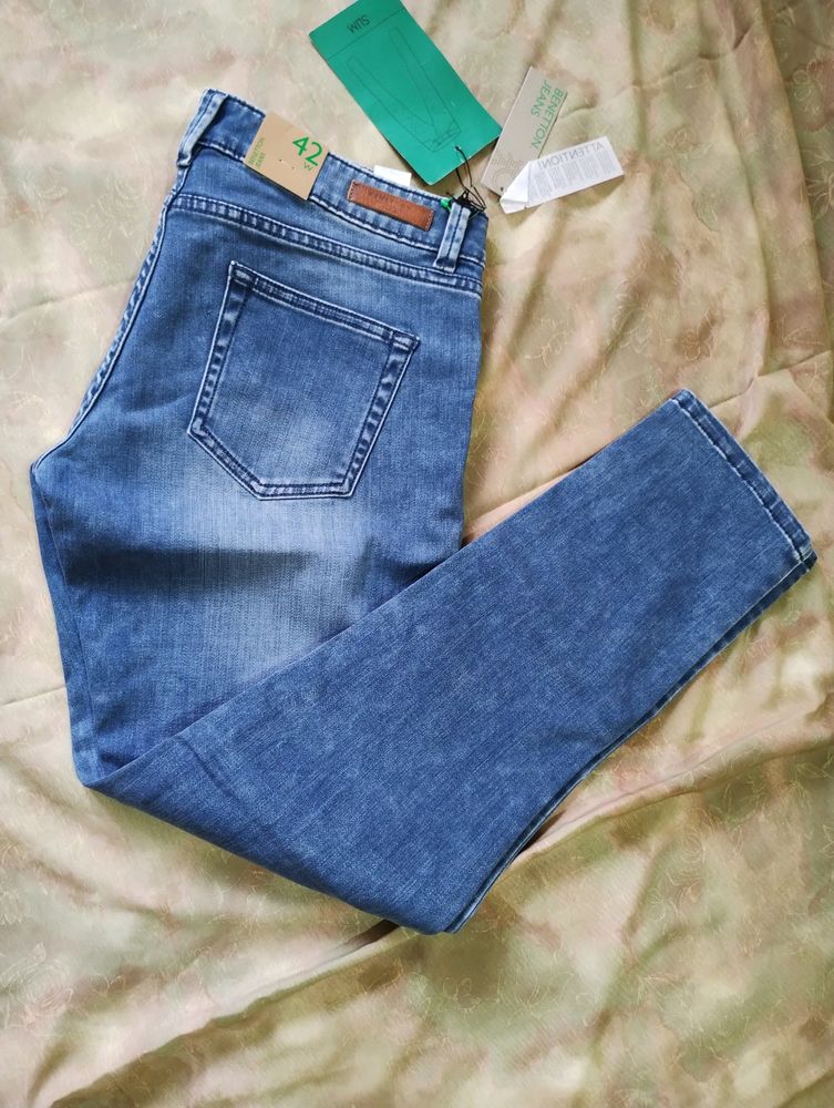 Benetton Women Jeans Tagged Waist Size 41 cm