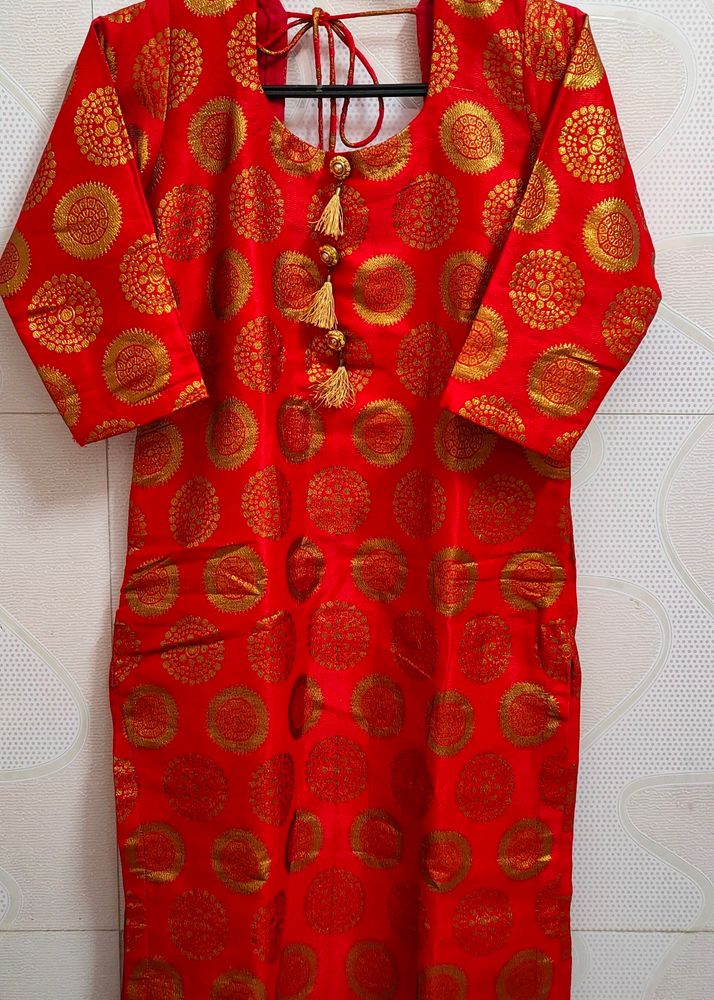 Party Wear Red Kurta