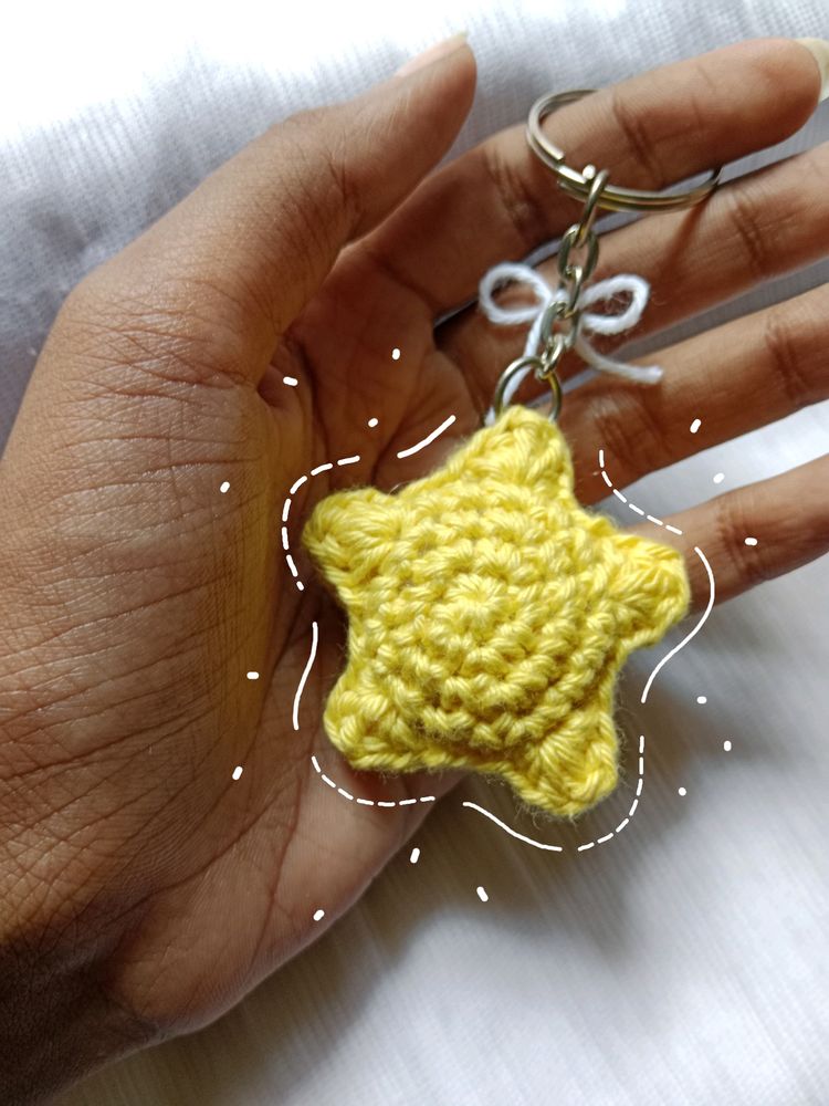 Crochet Star Keychain