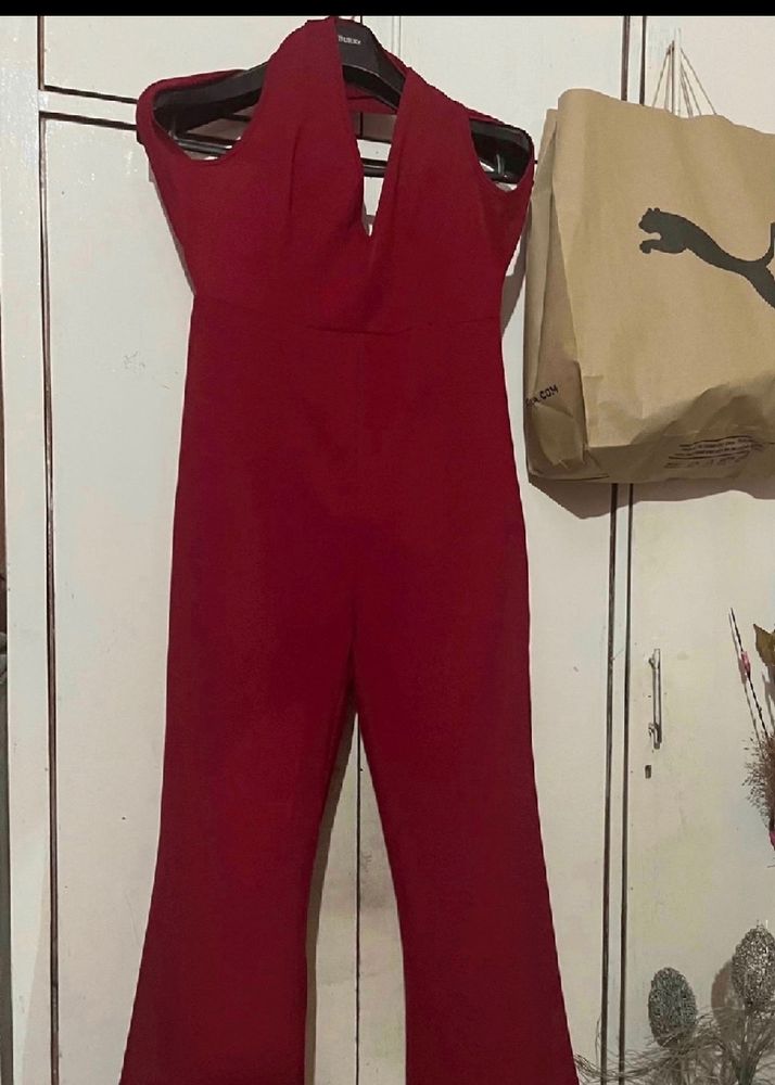 shein jumpsuit red