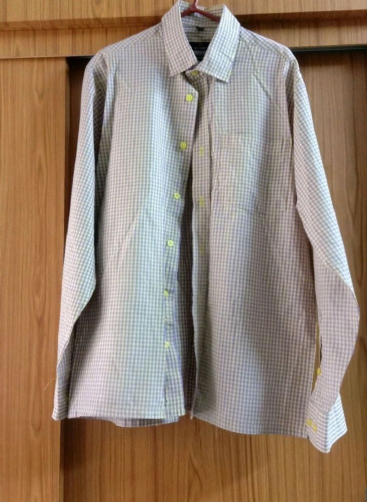 Mens Formal Checked Shirt M Size