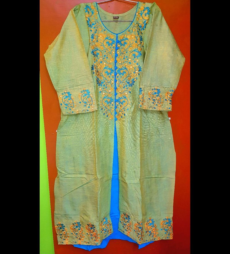 NEW KURTI WITH HEAVY EMBROIDERY