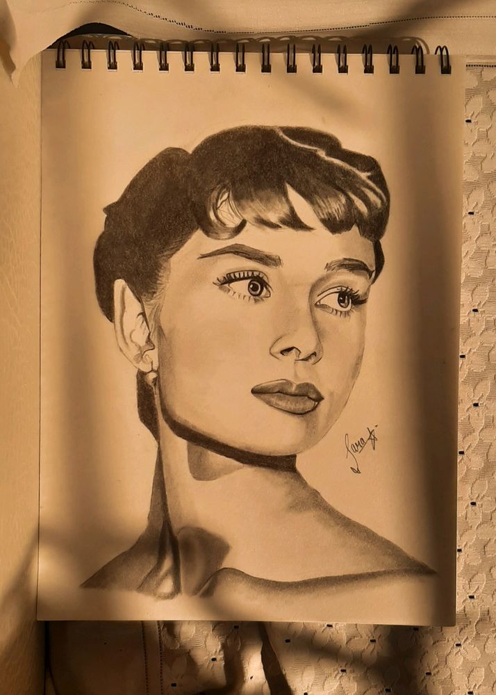 A4 Audrey Hepburn Pencil Sketch