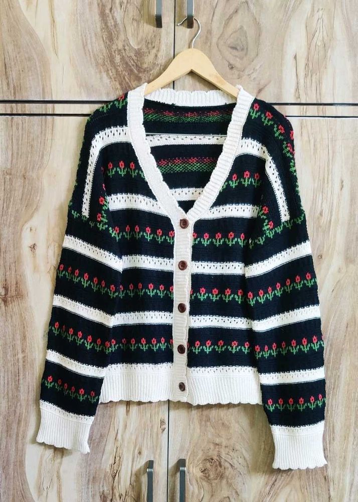 Black Designer Cardigan Size-46-48