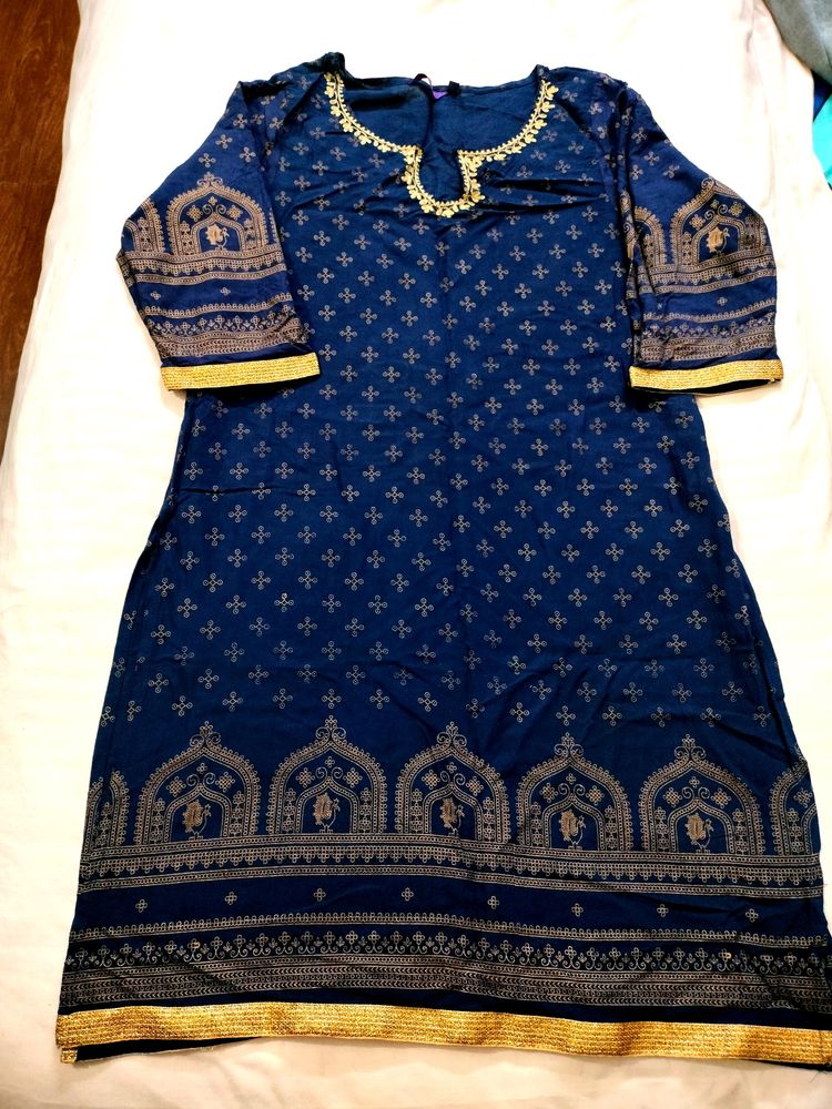 Shrishti Brand Kurti Pretty Navy Blue Color