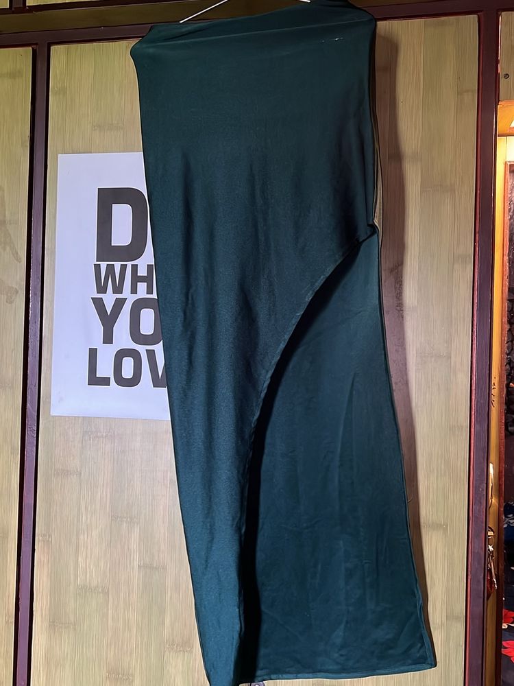 Co-ord Green Set Of Skirt & Tube Top