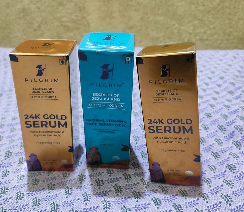 😍sealed Pack Of 3 Pilgrim Serum..😍