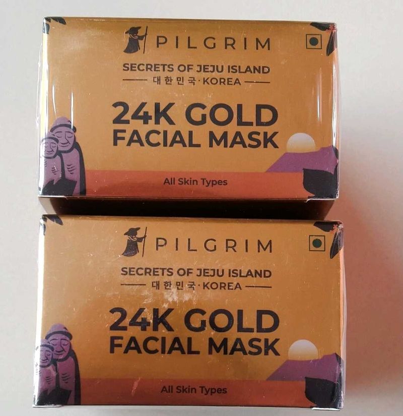 Combo Of 2 Pilgrim Gold Facial Mask