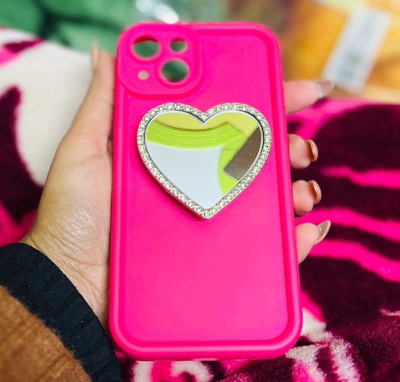 Iphone 13/14 Hot Pink Case With Pop Socket