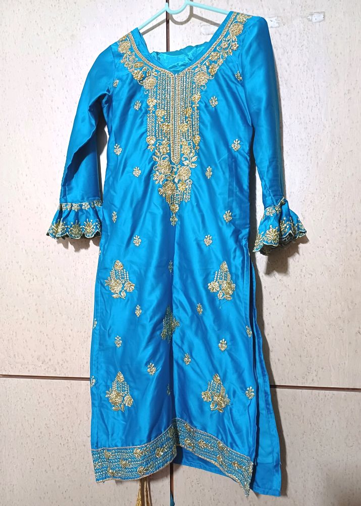 Blue Kurti-Salwar Set