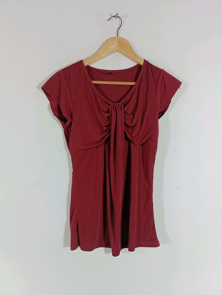 Maroon Plain Casual Top (Women)