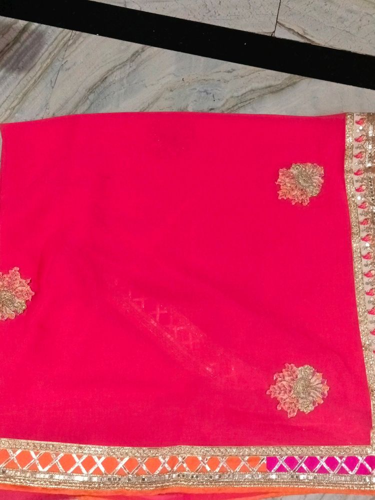 Attractive A Reddish Colour Saree