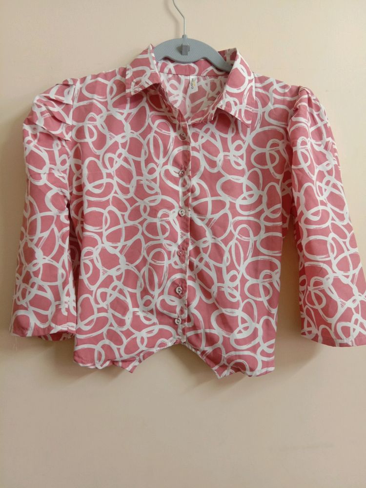 Pink And White Top For Girls