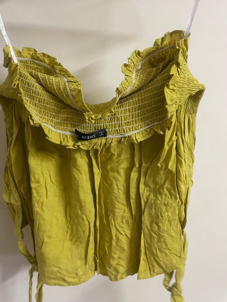 A Cute Attractive Stylish Mustard Coloured Top