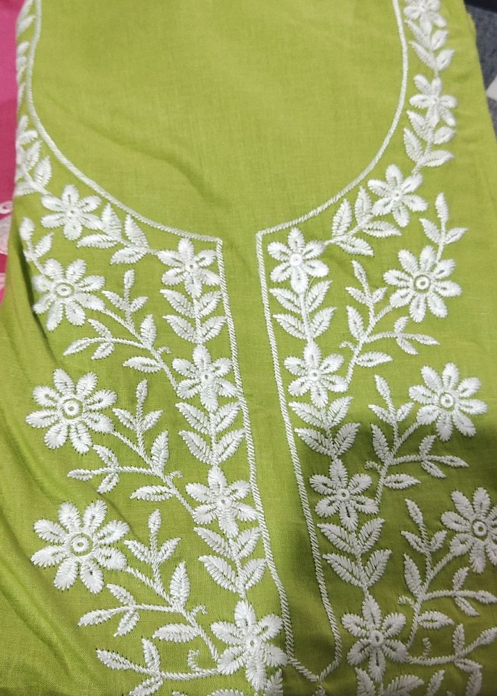 Lucknowi Embroidery Dress Material