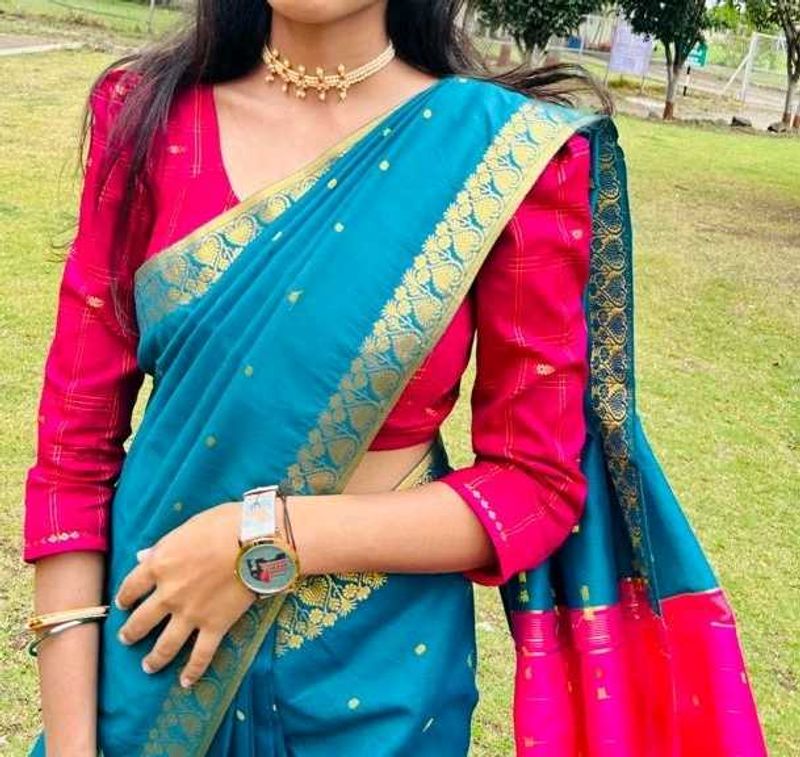 Beautiful Peacock Green Saree 🦚♥️