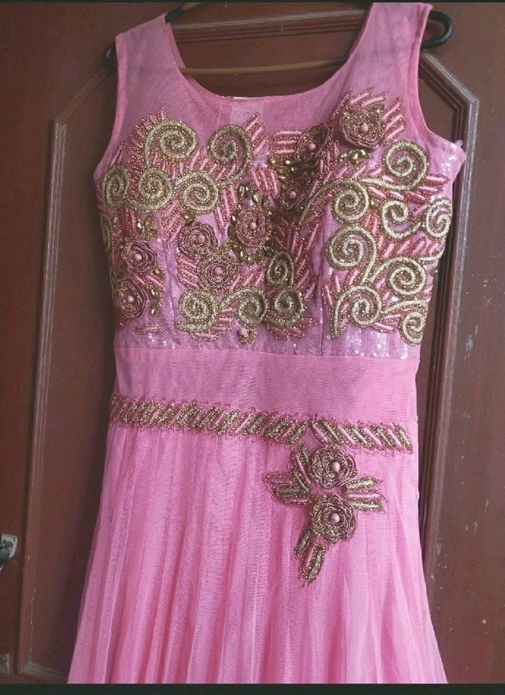 Party Wear Baby Pink Gown Fixed Price