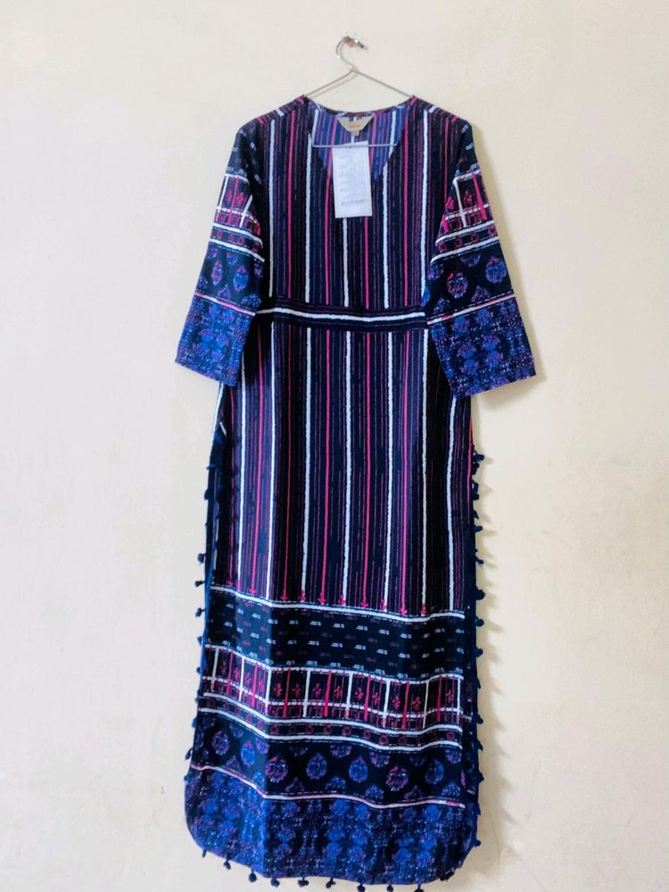 Pom-Pom Design Kurta For Women