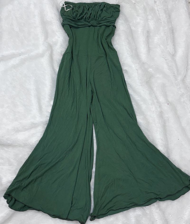 Vintage Forest Green Pinterest Flared Jumpsuit