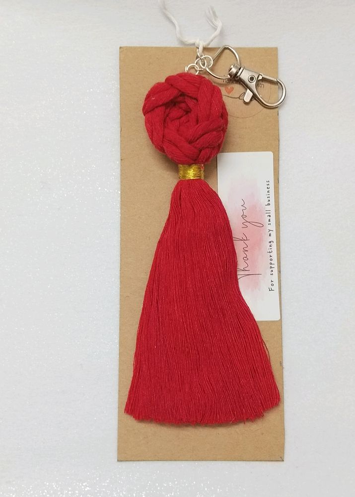 Macrame Rose Keychain