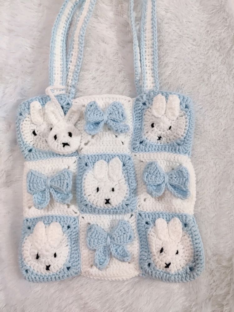 Crochet Miffy-bow Tote Bag