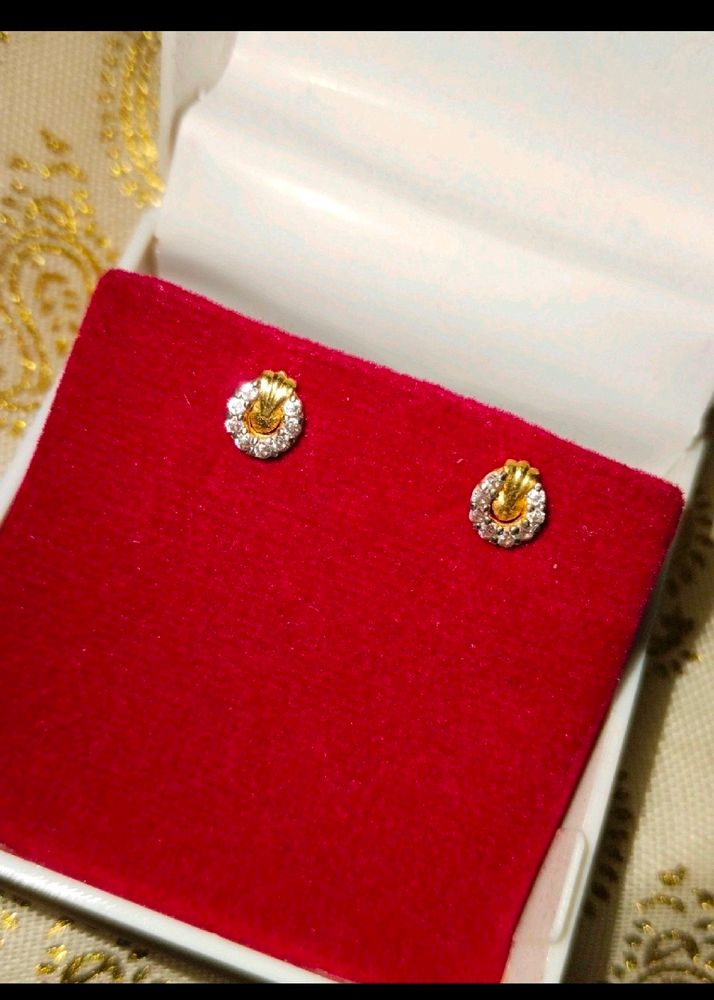 Pure 22ct Gold Earrings For Women/ Girls