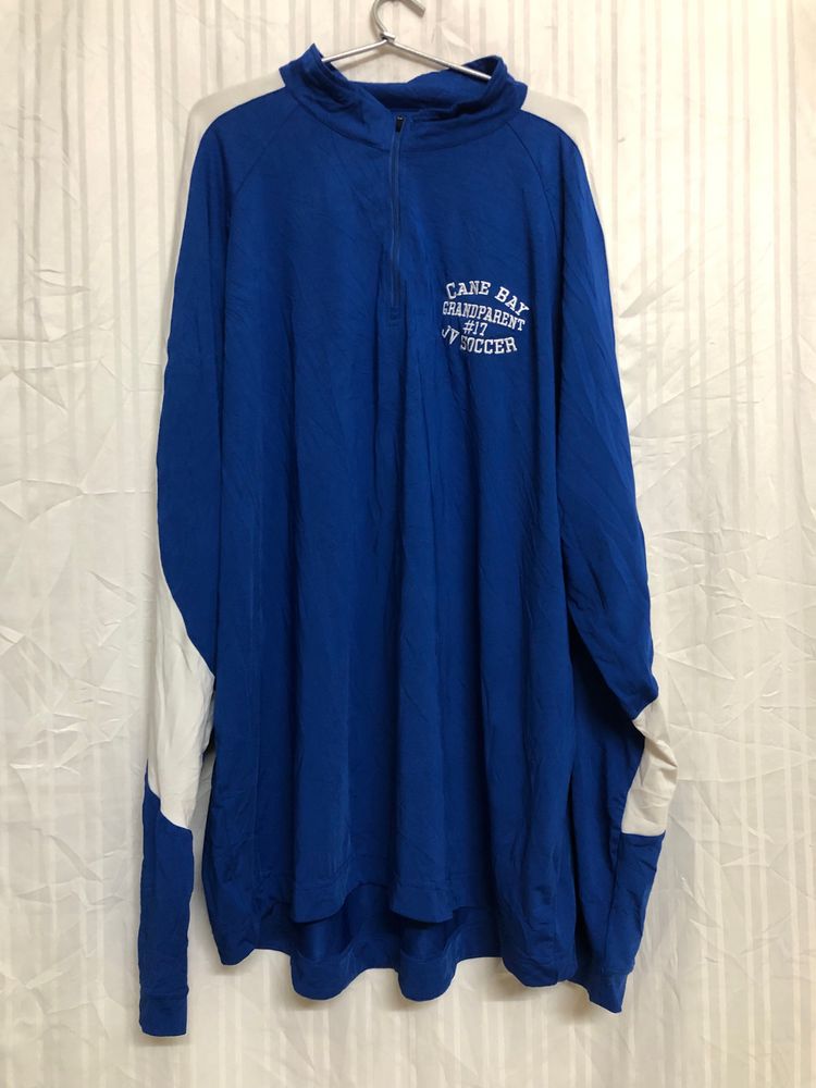 Augusta Blue Half Zip Long Sleeve T Shirt