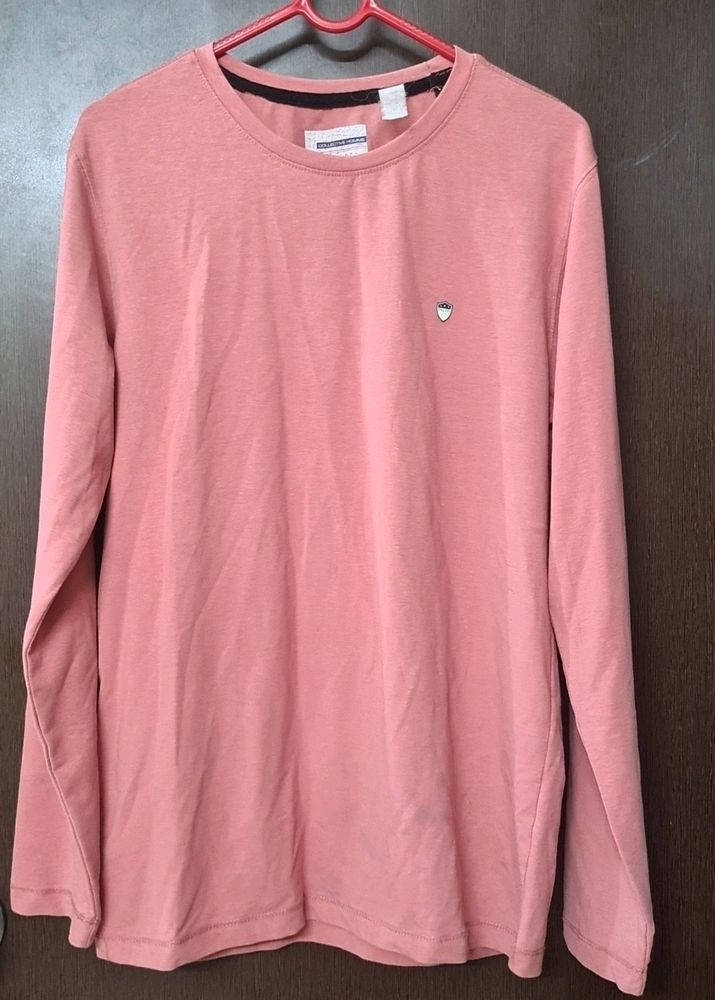Peach Colour Full Sleeves T Shirt