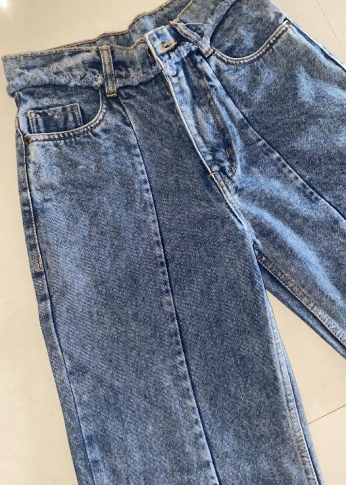 High Waist Wide Leg Blue Denim