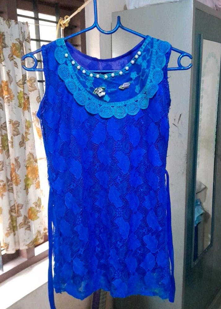 Royal Blue Netted Top