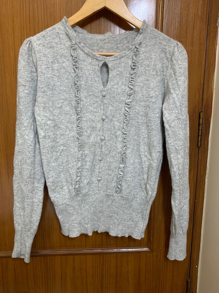 Korean Grey Sweater Top