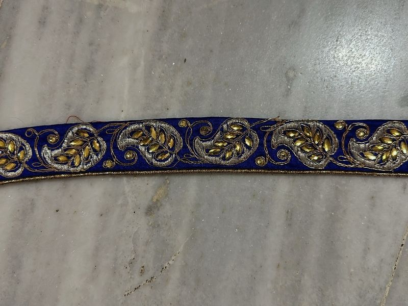 Royal Blue Kundan Lace