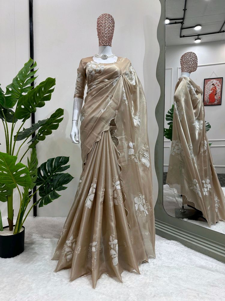 TRENDY & DESIGNER JIMMY FABRIC SAREE WITH BLOUSE