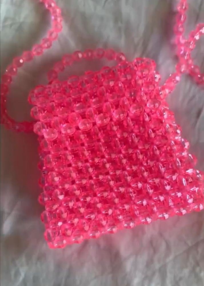 Handmade Prink Crystal Bag