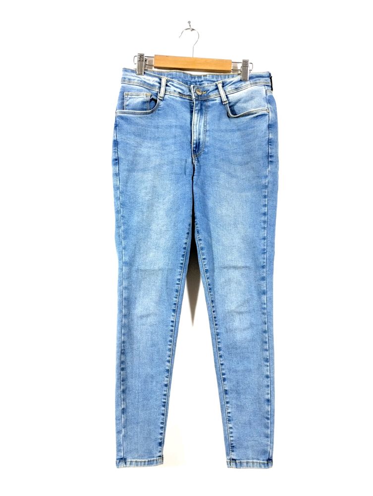 Kraus Blue Mid Rise Casual Skinny Jeans (Women)