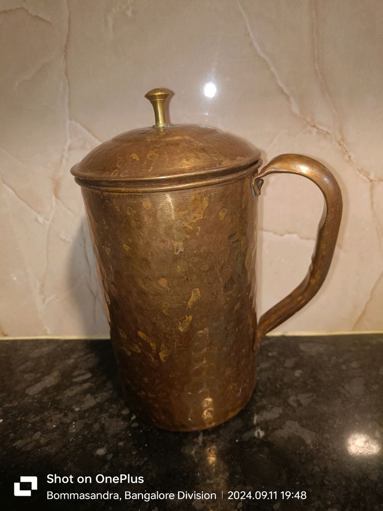 Pure Copper Handmade Hammered Water Jug