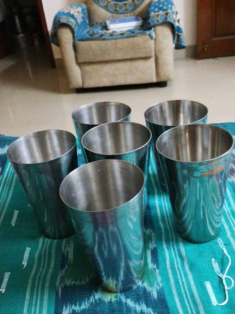 Set of 6 Steel Water Glasses