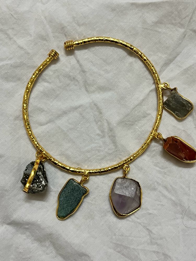 18K Gold Plated natural stone bracelet