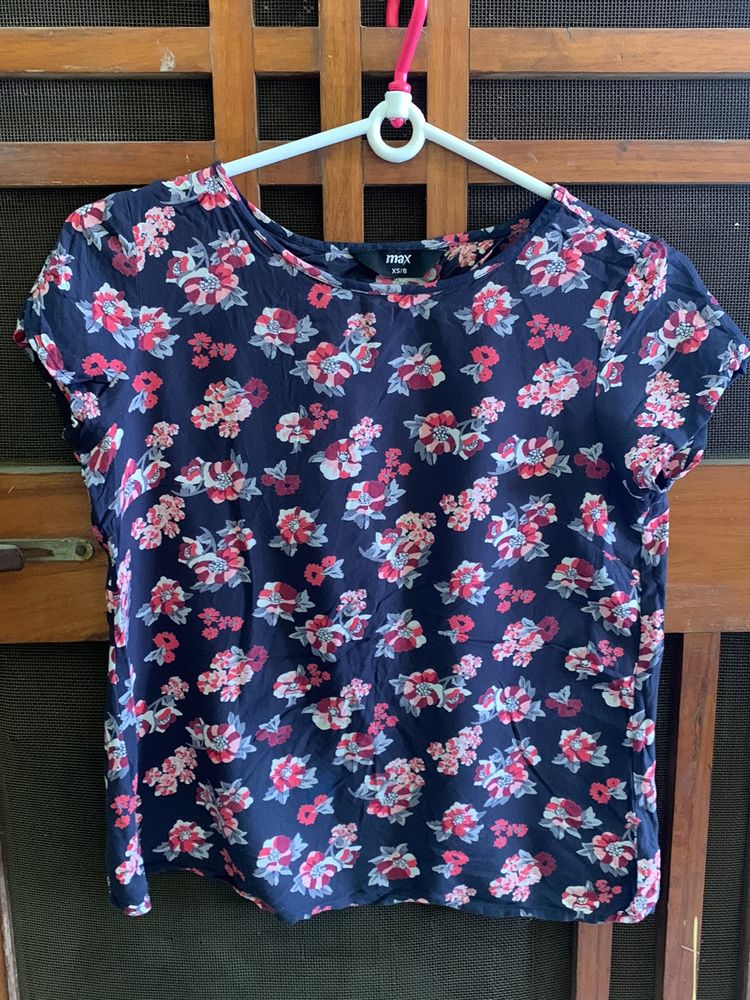 Floral Blue Top